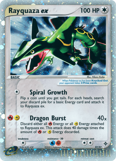Carta Rayquaza ex 97/97 do set Dragon — Pokémon TCG | Bynx