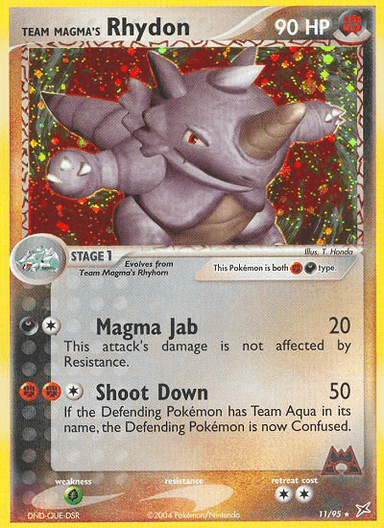 Carta Team Magma's Rhydon 11/95 do set Team Magma vs Team Aqua — Pokémon TCG | Bynx