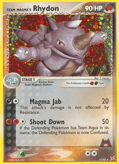 Carta Team Magma's Rhydon 11/95 do set Team Magma vs Team Aqua — Pokémon TCG | Bynx