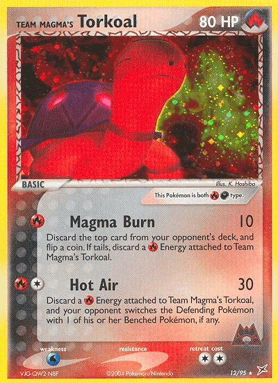 Carta Team Magma's Torkoal 12/95 do set Team Magma vs Team Aqua — Pokémon TCG | Bynx