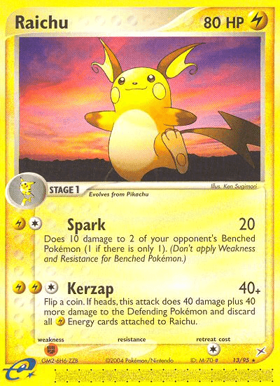 Carta Raichu 13/95 do set Team Magma vs Team Aqua — Pokémon TCG | Bynx