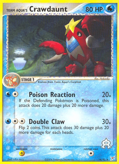 Carta Team Aqua's Crawdaunt 14/95 do set Team Magma vs Team Aqua — Pokémon TCG | Bynx