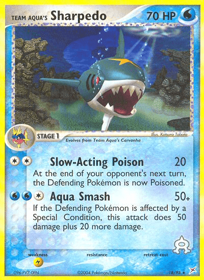 Carta Team Aqua's Sharpedo 18/95 do set Team Magma vs Team Aqua — Pokémon TCG | Bynx