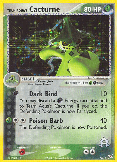 Carta Team Aqua's Cacturne 1/95 do set Team Magma vs Team Aqua — Pokémon TCG | Bynx