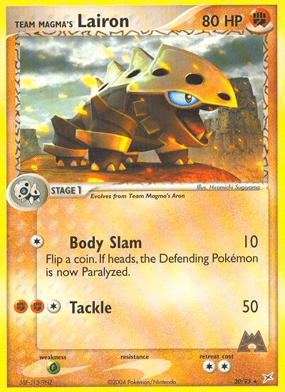 Carta Team Magma's Lairon 20/95 do set Team Magma vs Team Aqua — Pokémon TCG | Bynx