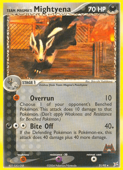 Carta Team Magma's Mightyena 21/95 do set Team Magma vs Team Aqua — Pokémon TCG | Bynx