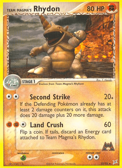 Carta Team Magma's Rhydon 22/95 do set Team Magma vs Team Aqua — Pokémon TCG | Bynx