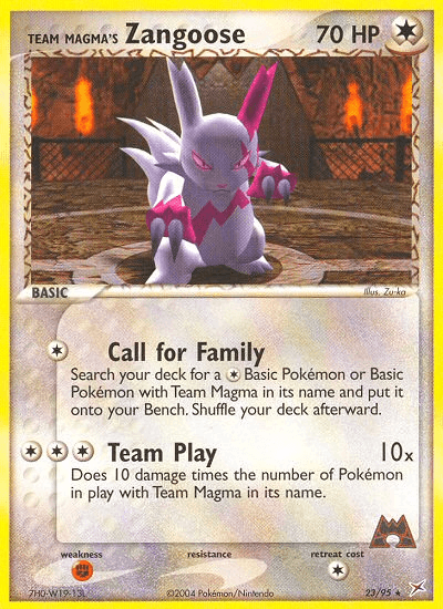 Carta Team Magma's Zangoose 23/95 do set Team Magma vs Team Aqua — Pokémon TCG | Bynx