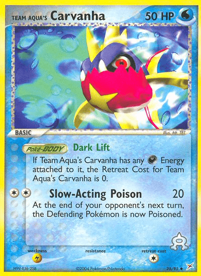 Carta Team Aqua's Carvanha 25/95 do set Team Magma vs Team Aqua — Pokémon TCG | Bynx