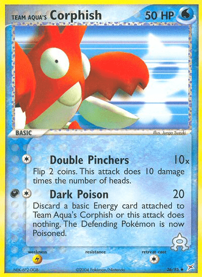 Carta Team Aqua's Corphish 26/95 do set Team Magma vs Team Aqua — Pokémon TCG | Bynx
