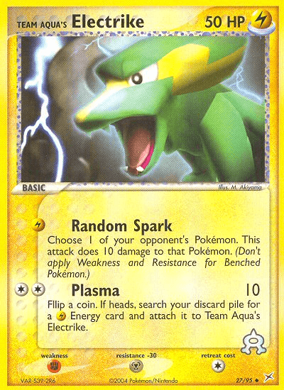 Carta Team Aqua's Electrike 27/95 do set Team Magma vs Team Aqua — Pokémon TCG | Bynx