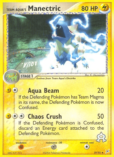 Carta Team Aqua's Manectric 29/95 do set Team Magma vs Team Aqua — Pokémon TCG | Bynx
