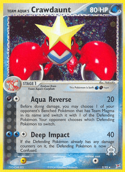 Carta Team Aqua's Crawdaunt 2/95 do set Team Magma vs Team Aqua — Pokémon TCG | Bynx
