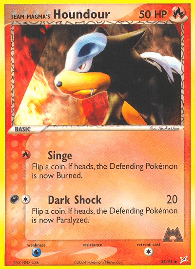 Carta Team Magma's Houndour 35/95 do set Team Magma vs Team Aqua — Pokémon TCG | Bynx