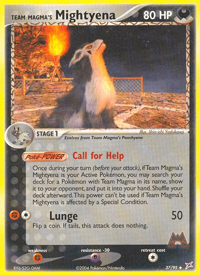 Carta Team Magma's Mightyena 37/95 do set Team Magma vs Team Aqua — Pokémon TCG | Bynx