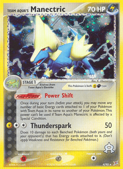 Carta Team Aqua's Manectric 4/95 do set Team Magma vs Team Aqua — Pokémon TCG | Bynx