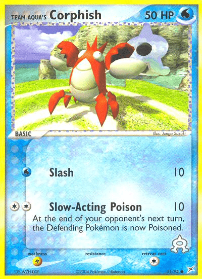 Carta Team Aqua's Corphish 51/95 do set Team Magma vs Team Aqua — Pokémon TCG | Bynx