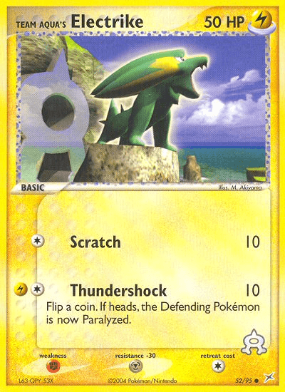 Carta Team Aqua's Electrike 52/95 do set Team Magma vs Team Aqua — Pokémon TCG | Bynx