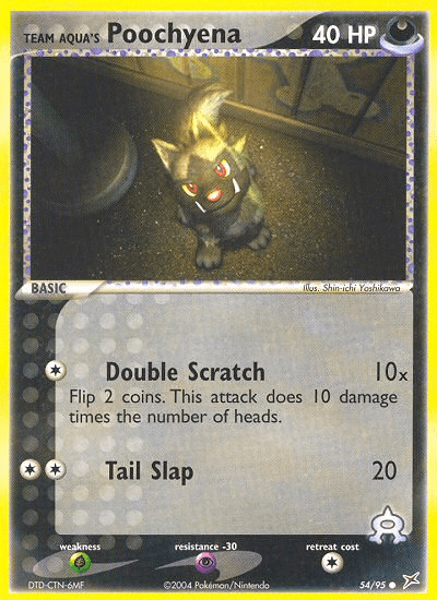 Carta Team Aqua's Poochyena 54/95 do set Team Magma vs Team Aqua — Pokémon TCG | Bynx