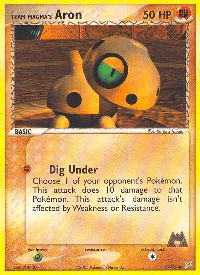 Carta Team Magma's Aron 59/95 do set Team Magma vs Team Aqua — Pokémon TCG | Bynx