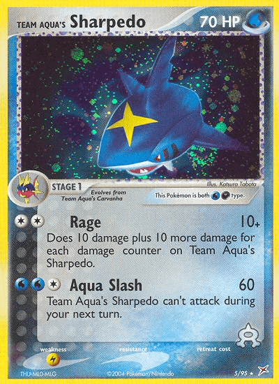Carta Team Aqua's Sharpedo 5/95 do set Team Magma vs Team Aqua — Pokémon TCG | Bynx