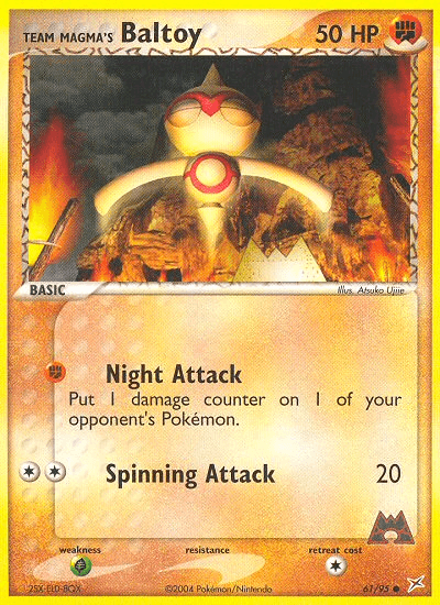 Carta Team Magma's Baltoy 61/95 do set Team Magma vs Team Aqua — Pokémon TCG | Bynx