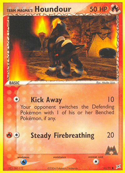 Carta Team Magma's Houndour 63/95 do set Team Magma vs Team Aqua — Pokémon TCG | Bynx