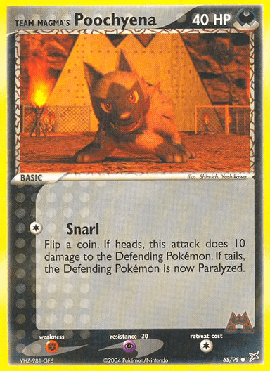 Carta Team Magma's Poochyena 65/95 do set Team Magma vs Team Aqua — Pokémon TCG | Bynx