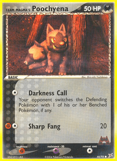 Carta Team Magma's Poochyena 66/95 do set Team Magma vs Team Aqua — Pokémon TCG | Bynx