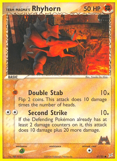 Carta Team Magma's Rhyhorn 67/95 do set Team Magma vs Team Aqua — Pokémon TCG | Bynx