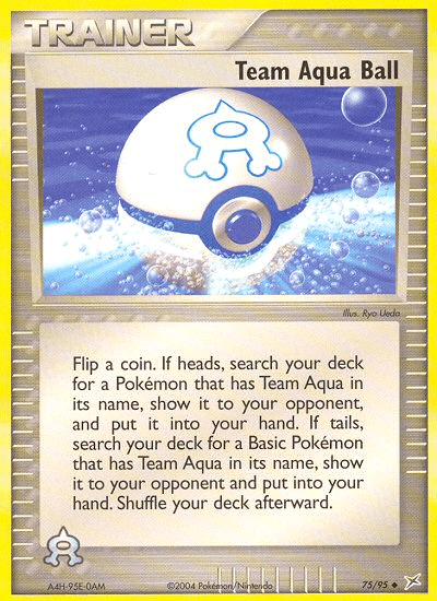 Carta Team Aqua Ball 75/95 do set Team Magma vs Team Aqua — Pokémon TCG | Bynx