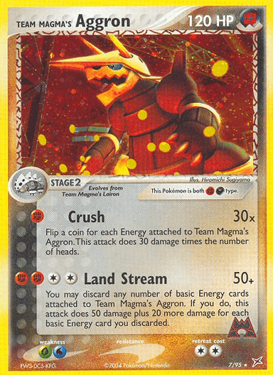 Carta Team Magma's Aggron 7/95 do set Team Magma vs Team Aqua — Pokémon TCG | Bynx
