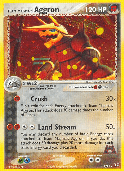 Carta Team Magma's Aggron 7/95 do set Team Magma vs Team Aqua — Pokémon TCG | Bynx