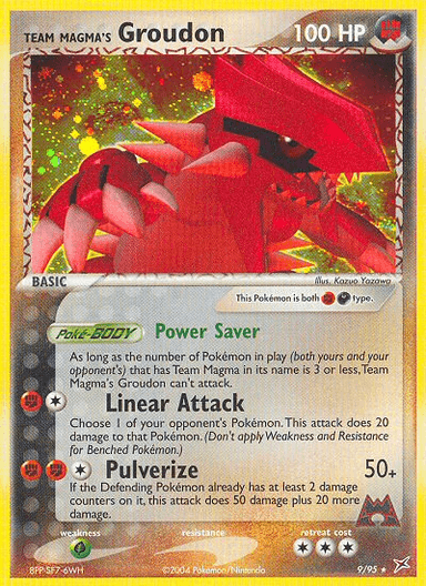 Carta Team Magma's Groudon 9/95 do set Team Magma vs Team Aqua — Pokémon TCG | Bynx
