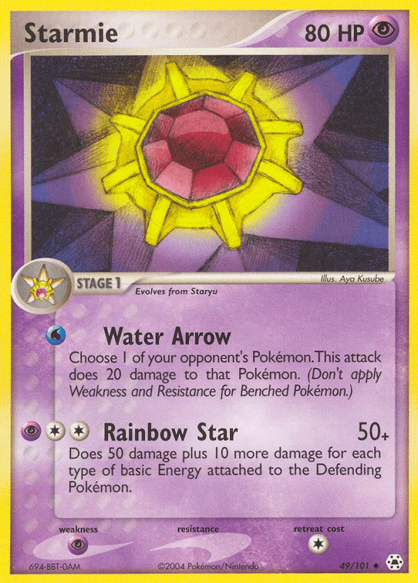 Carta Starmie 49/101 do set Hidden Legends — Pokémon TCG | Bynx