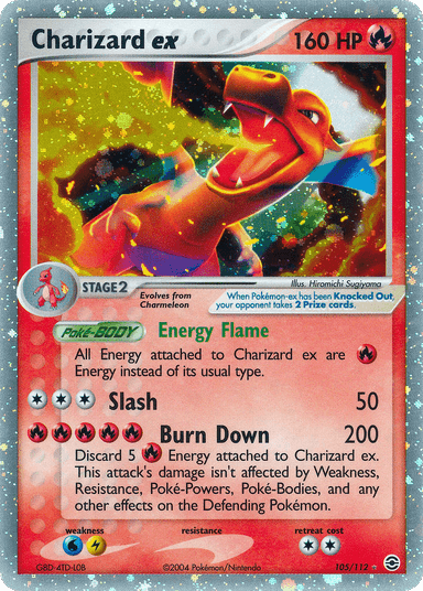 Carta Charizard ex 105/112 do set FireRed & LeafGreen — Pokémon TCG | Bynx