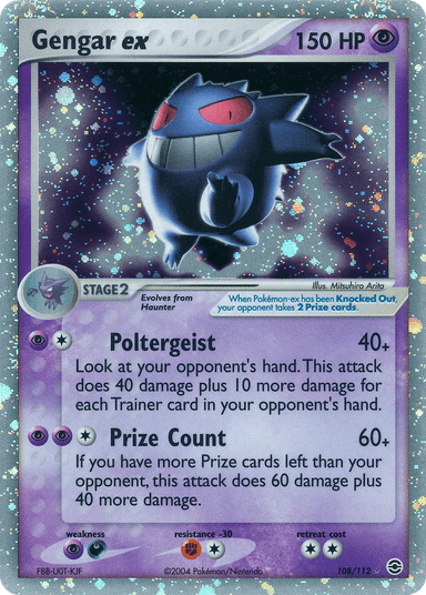 Carta Gengar ex 108/112 do set FireRed & LeafGreen — Pokémon TCG | Bynx