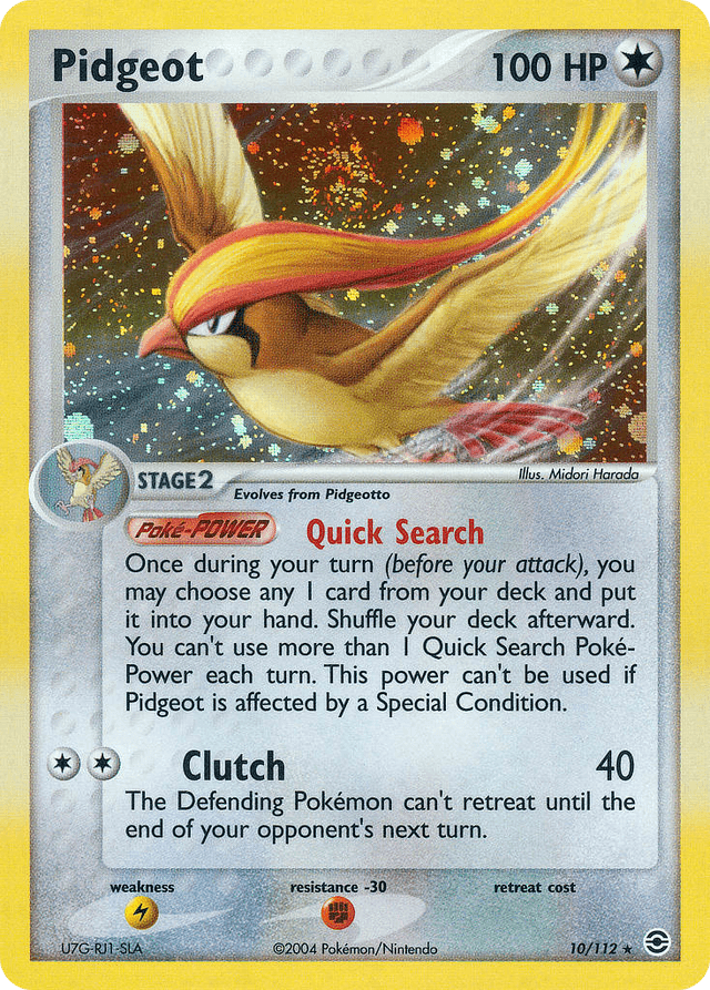 Carta Pidgeot 10/112 do set FireRed & LeafGreen — Pokémon TCG | Bynx