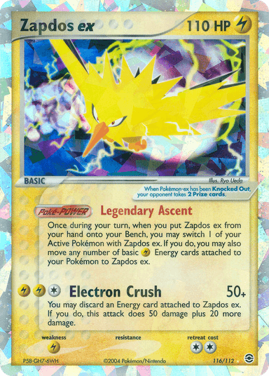 Carta Zapdos ex 116/112 do set FireRed & LeafGreen — Pokémon TCG | Bynx