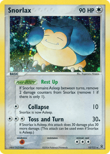 Carta Snorlax 15/112 do set FireRed & LeafGreen — Pokémon TCG | Bynx