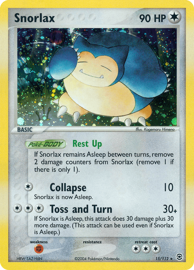 Carta Snorlax 15/112 do set FireRed & LeafGreen — Pokémon TCG | Bynx