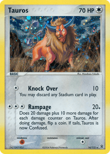 Carta Tauros 16/112 do set FireRed & LeafGreen — Pokémon TCG | Bynx