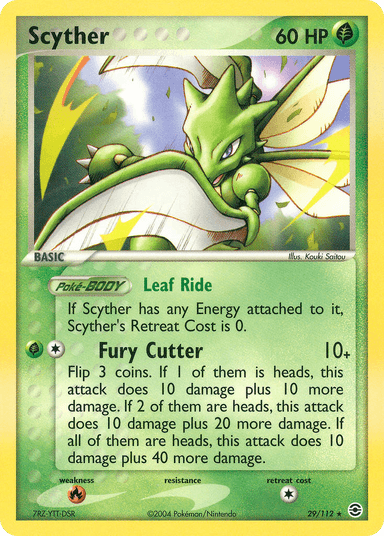 Carta Scyther 29/112 do set FireRed & LeafGreen — Pokémon TCG | Bynx