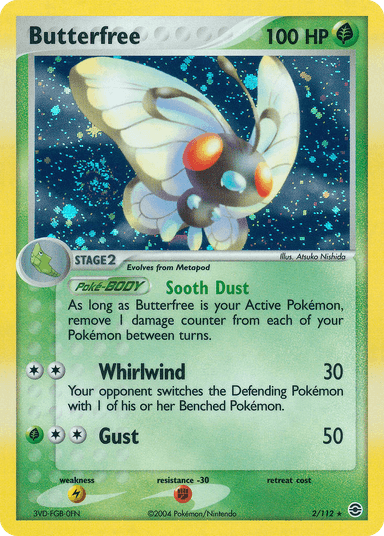 Carta Butterfree 2/112 do set FireRed & LeafGreen — Pokémon TCG | Bynx