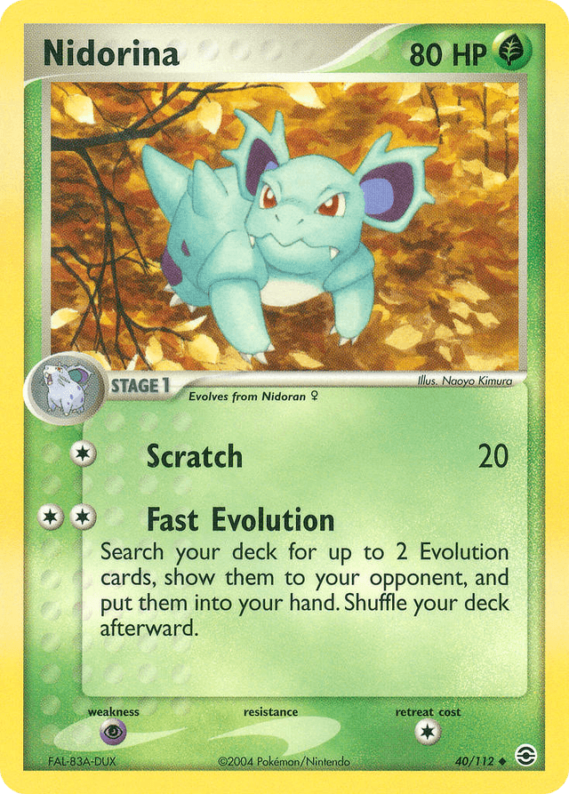 Carta Nidorina 40/112 do set FireRed & LeafGreen — Pokémon TCG | Bynx
