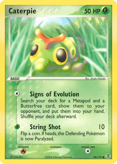 Carta Caterpie 56/112 do set FireRed & LeafGreen — Pokémon TCG | Bynx