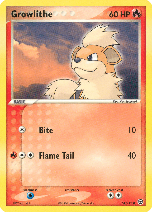 Carta Growlithe 64/112 do set FireRed & LeafGreen — Pokémon TCG | Bynx