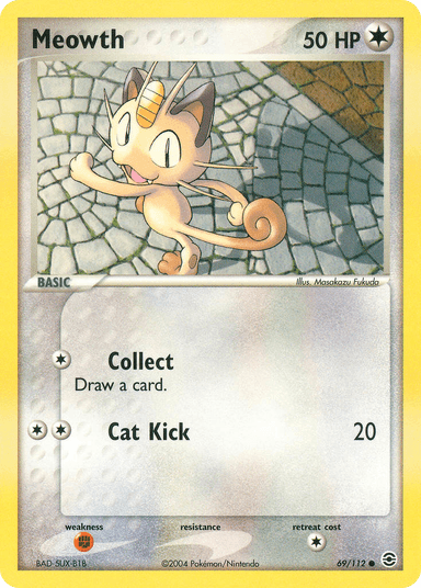 Carta Meowth 69/112 do set FireRed & LeafGreen — Pokémon TCG | Bynx
