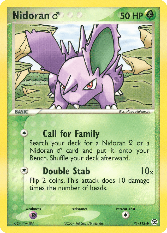 Carta Nidoran ♂ 71/112 do set FireRed & LeafGreen — Pokémon TCG | Bynx