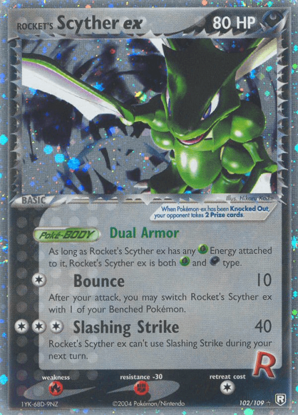 Carta Rocket's Scyther ex 102/109 do set Team Rocket Returns — Pokémon TCG | Bynx